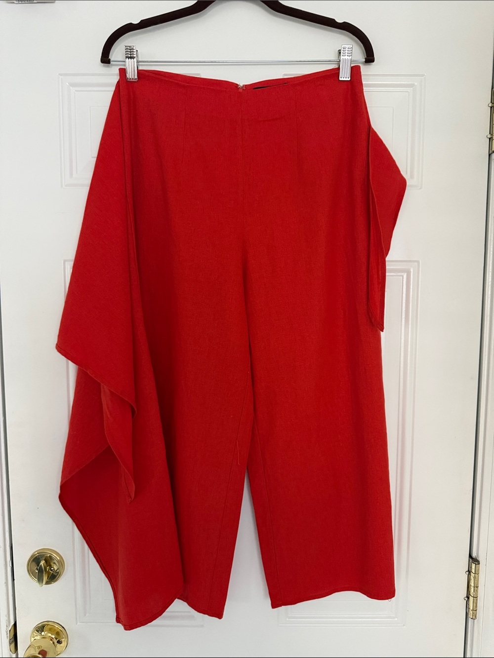 Forever 21 Coral-Red Linen-Blend Pants sz M